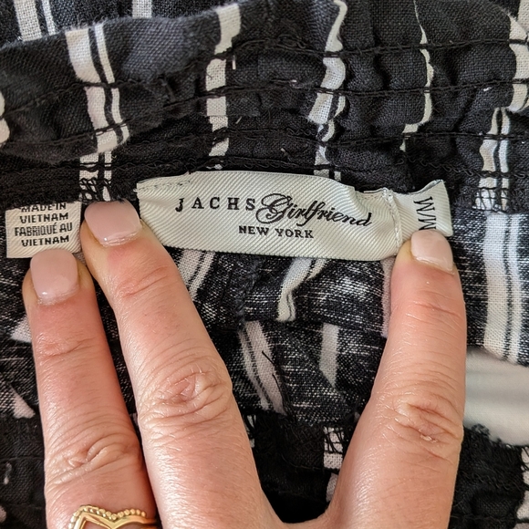 Jachs Girlfriend Black and White Striped Women's Shorts #21 - Picture 6 of 7